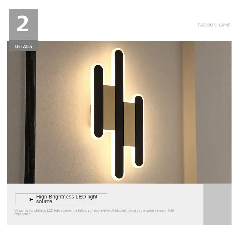 Modern LED Wall Lamp - Linear Light Strip for Bedroom