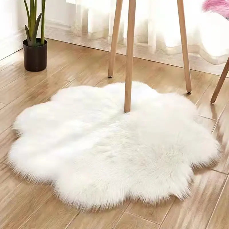 NG Cloud Shape Faux Wool Area Rug for Living Room